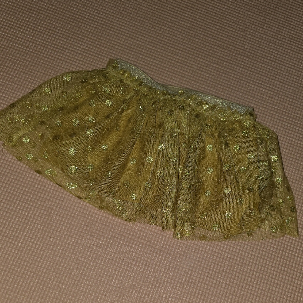 Okie Dokie Glittery Gold Tulle Skirt